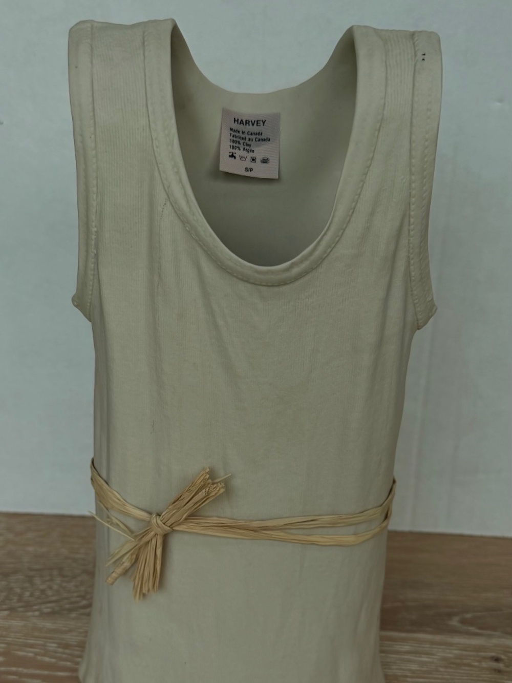 Vintage 1980s Michael Harvey Ceramic Tank Top Sculpture with Original Paper Tag